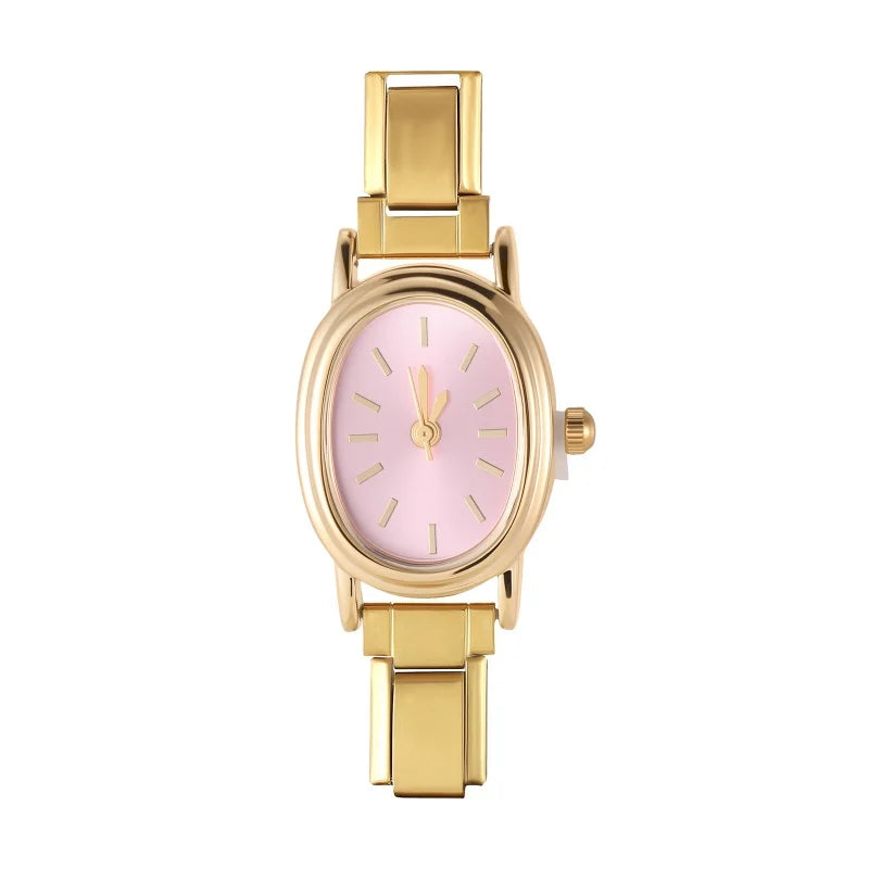 2026 Fashion Men Women's Stainless Steel Round Simple Watch Bracelet