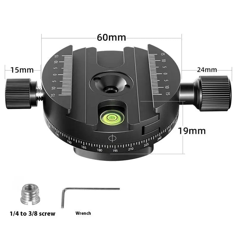 QJ-08 QJ-08S 360 Panoramic Rotating Quick Release Plate Clamp Tripod Qme QJ-08