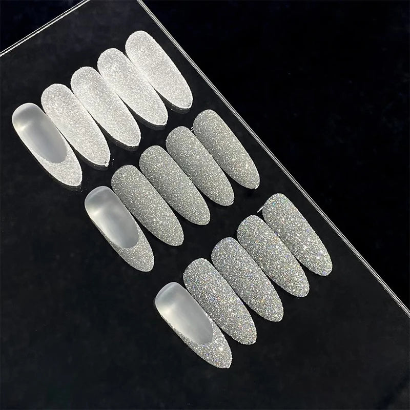 3 Rhinestone Nail Art White Colored Laser DIY Artistic Charming Qme