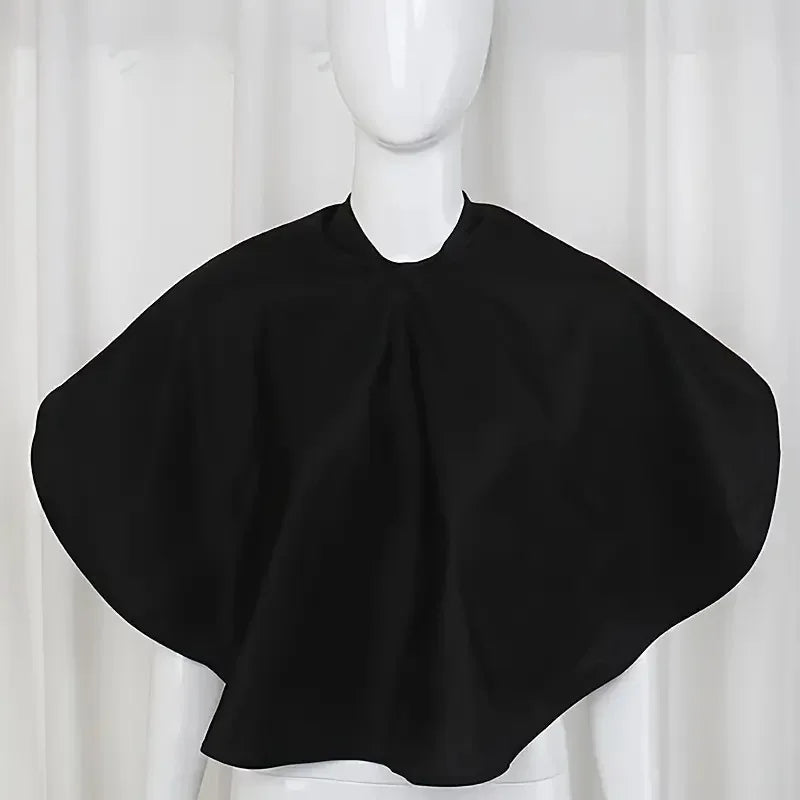 Black Short Square Waterproof Hairdressing Cape – Professional Salon Barber Hair Cutting Wrap & Dyeing Tool Qme