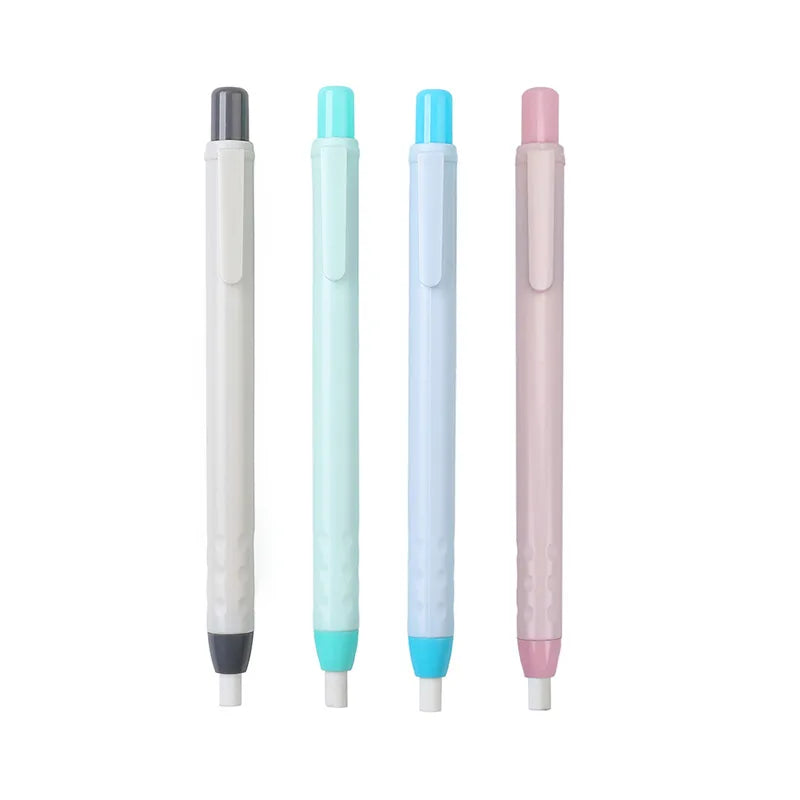 4 Pieces Press Retractable Pencil Eraser Correction Supplies Pen Style Pencil Rubber Writing School Supplies Stationery Qme