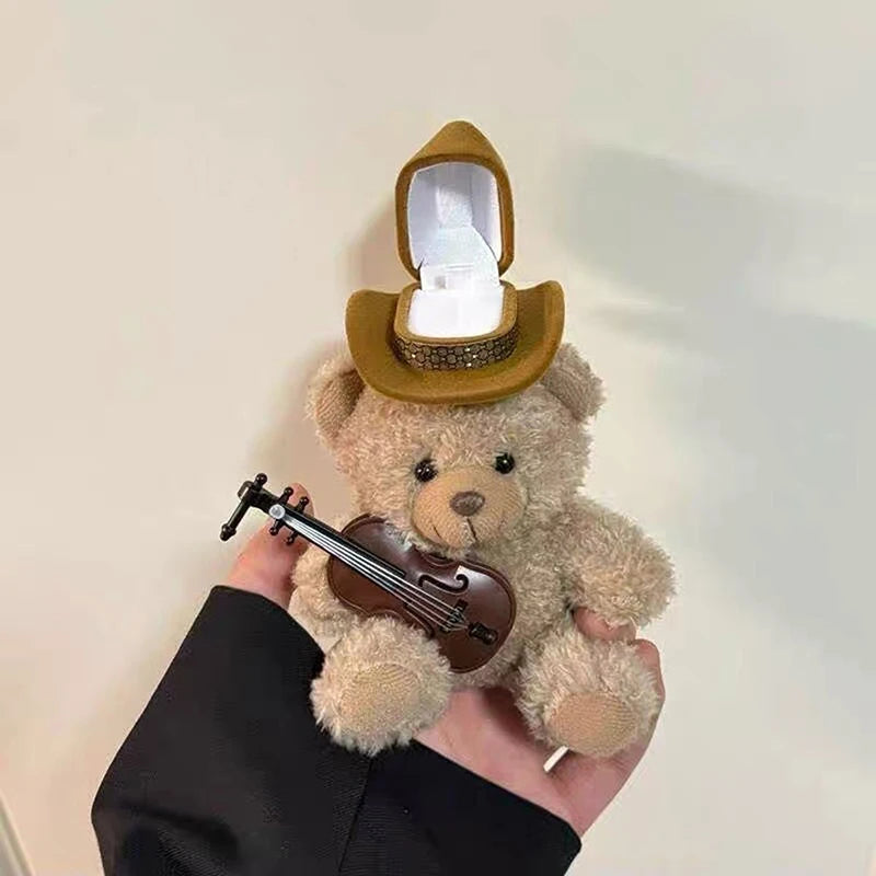 Ring Packaging Display Box Creative Cartoon Cute Little Bear Doll Qme