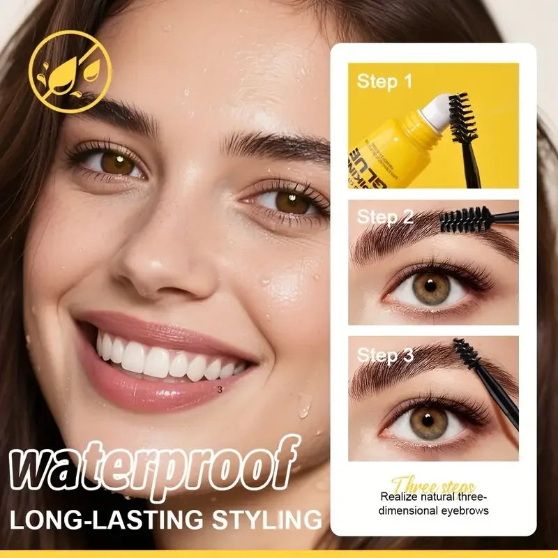 Eyebrow Styling Adhesive Tape Brush Strong Hold 3D Brow Shaping Gel Qme