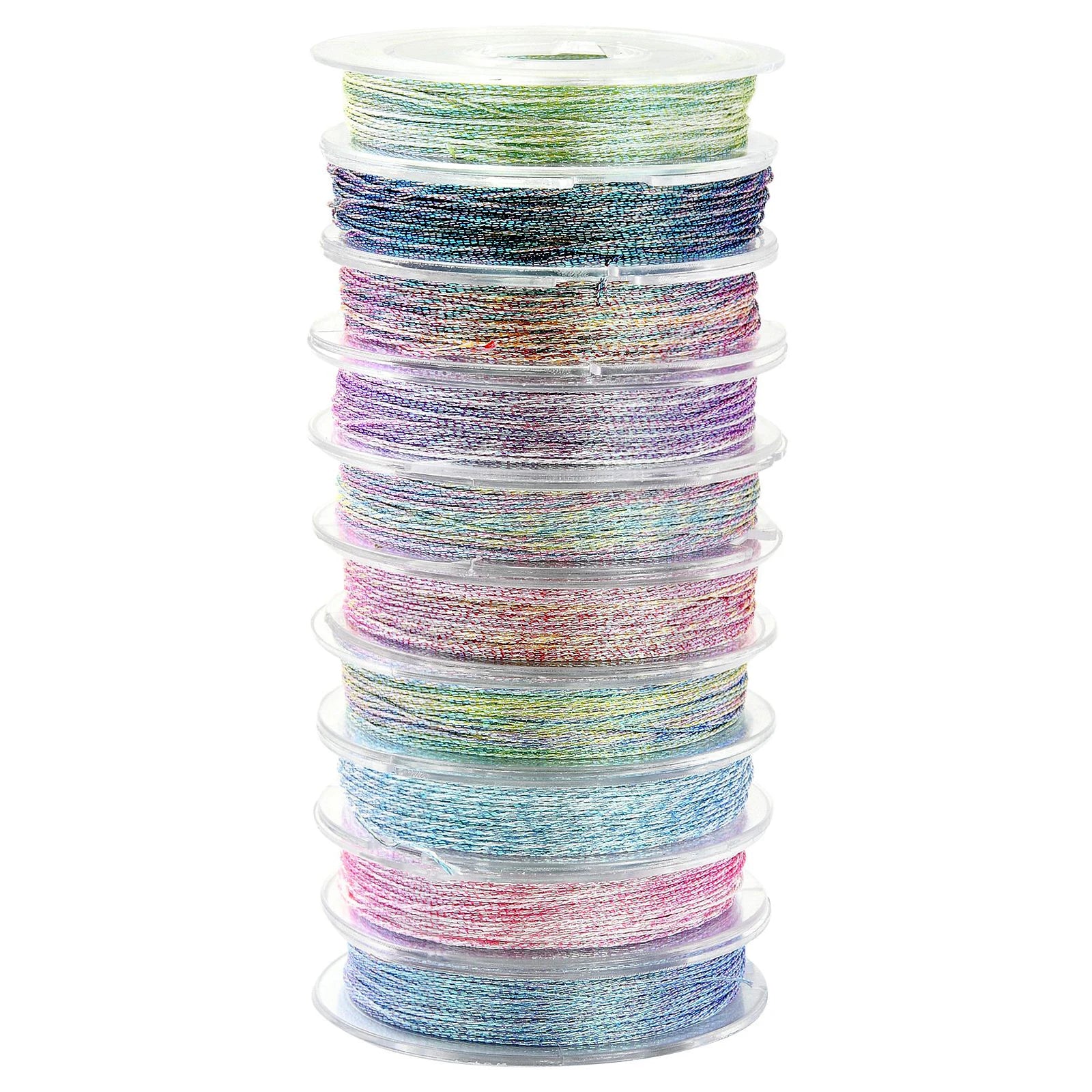 Approx 22m/roll 0.3mm Colorful Metallic Polyester Cord Braided Cords Jewelry Threads for Jewelry Making Knotting Crafts Qme Type1