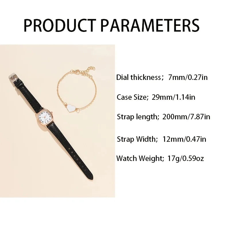 1pc Glitter Dial Square Dial Quartz Watch & 1pc Bracelet Fancy Women Watches Jewelry Sophisticated And Stylish Women Watch Qme