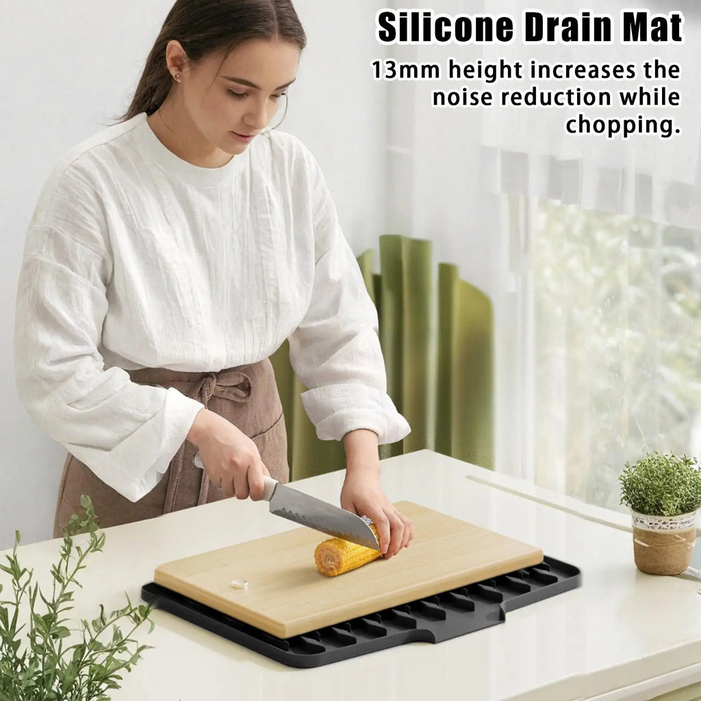 Dish Drying Mat Non-Slip Counter Drainer Liner Silicone Mats For Kitchen For Bathroom Faucet Sink Coffee Station Restroom Shower Qme