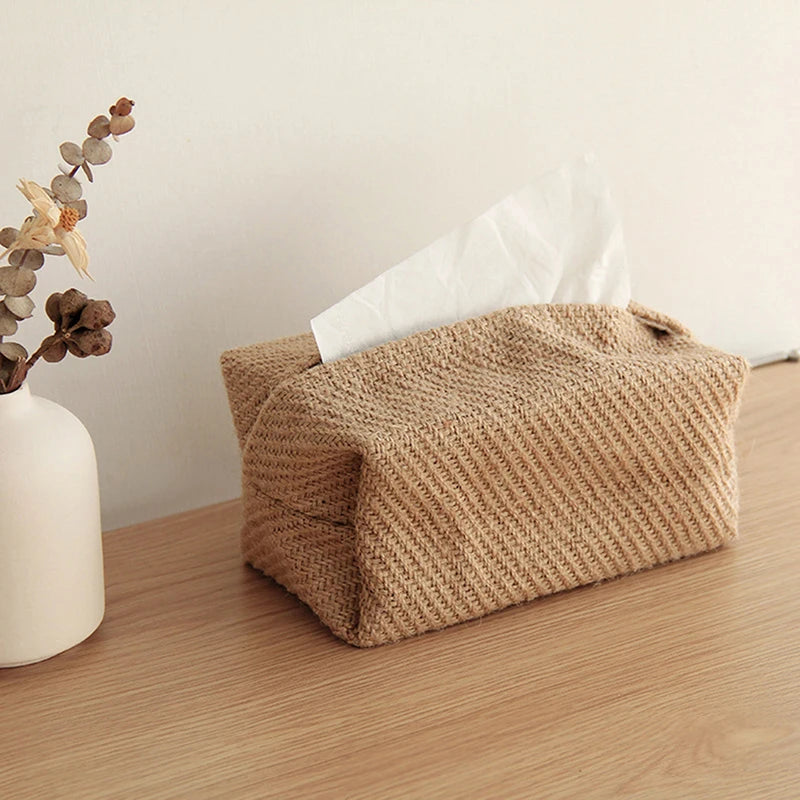 Napkin Holder Home Decor Handkerchief Box Nordic Cotton Linen Cloth Qme