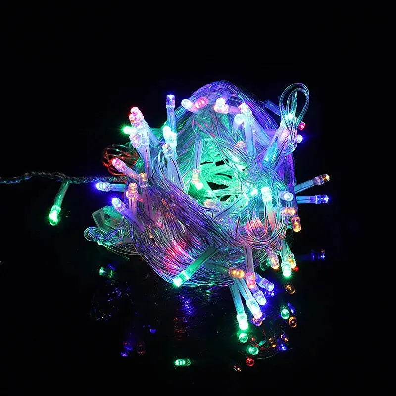 Outdoor LED String Lights Garland 10M Waterproof Fairy Light Festoon Lamp Wedding Party Holiday Gardening Decoration Light Qme color