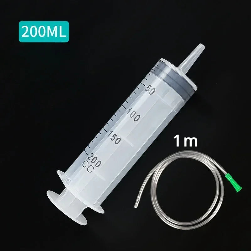 Large Vacuum Capacity Syringe 100/200/300/500ml Reusable Syringe Oil Pump with 1m Hose Pet Nutrition Feeding Metering Pump Qme 200ml