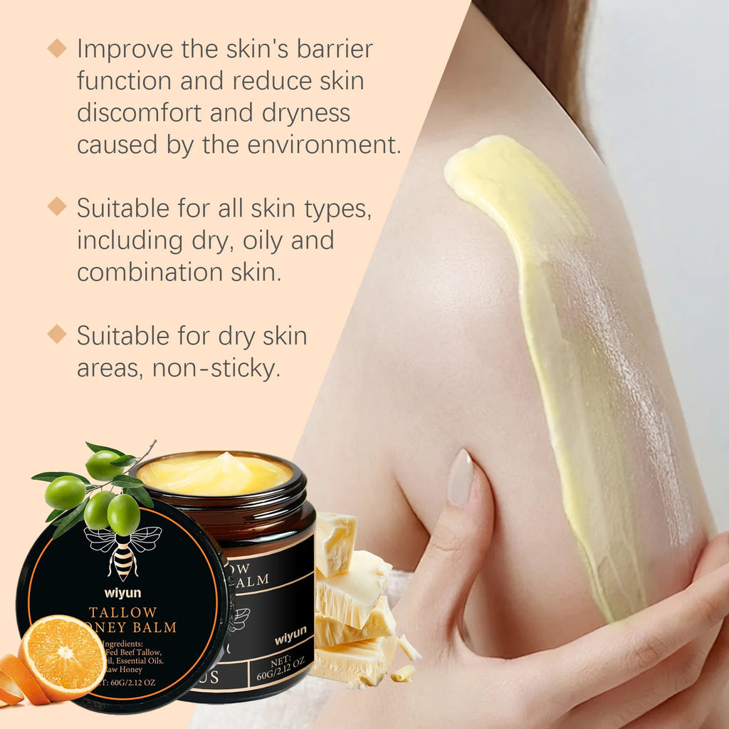 Beef Tallow Honey Cream Brightening Fade Dark Spots Remove Melanin Firming Non-Greasy Lasting Moisturizing Soothing Body Lotion Qme