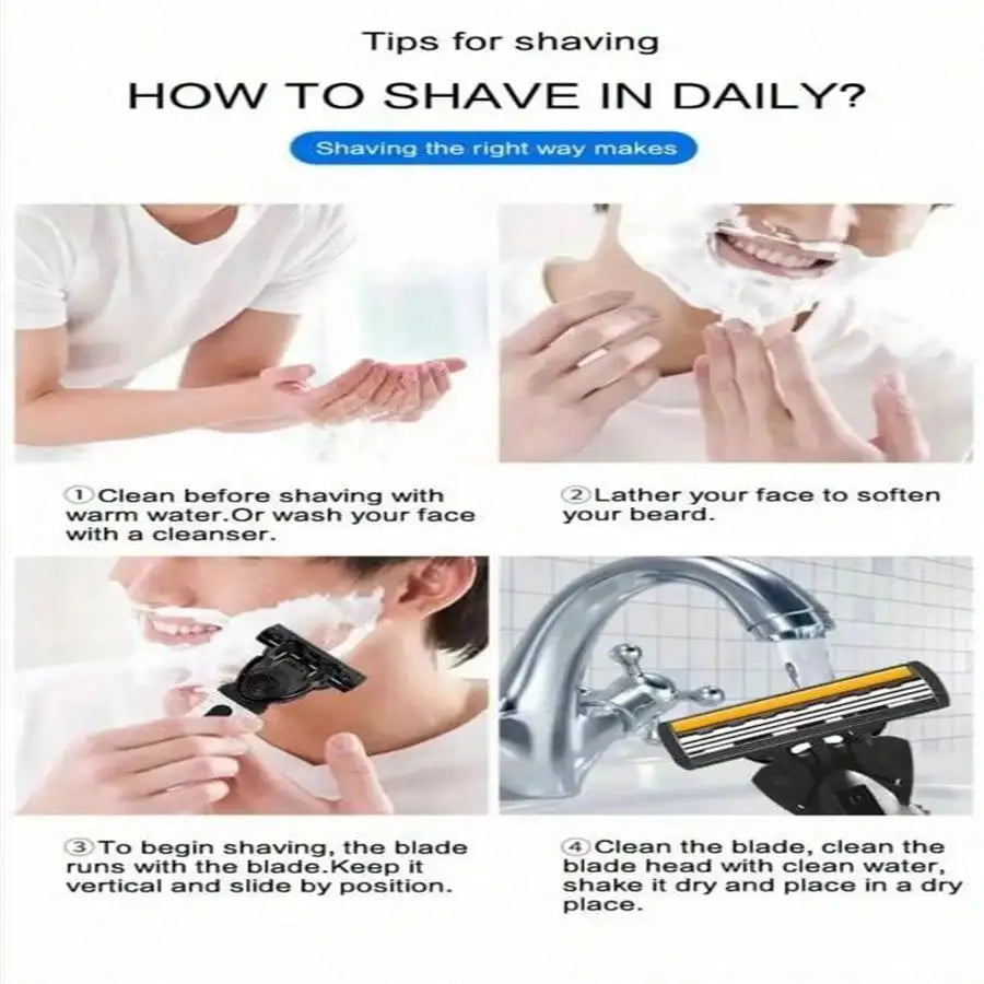 Safe Shavers Manual Three-layer Blade Replacement Blades Hair Care Qme