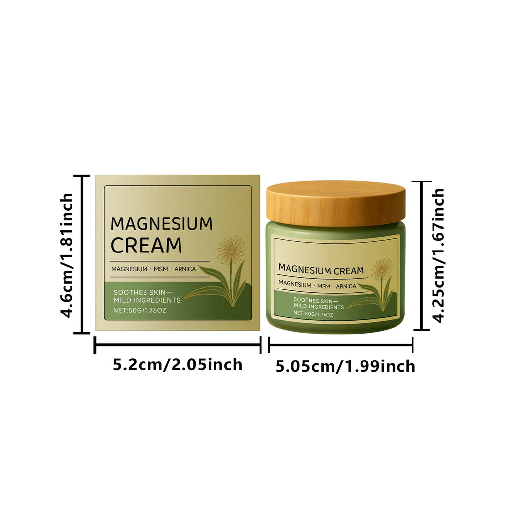 Magnesium Cream for Muscle & Nerve-Relief Moisturizing Body Massage Cream Fast Absorption Support Body Relief Daily Care Qme
