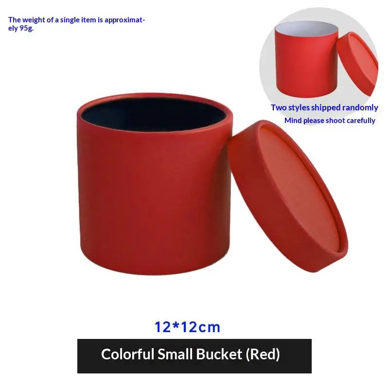 12x12cm Round Flower Box Arranged Gift Box Preserved Bouquet Elegant Box For Wedding Party Rose Flower Packaging Decoration Qme Red