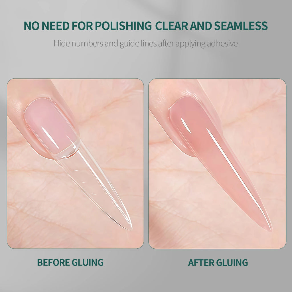 Nailpop Clear Square Sandwich Nail Dual Forms 15 French Extension Gel Qme
