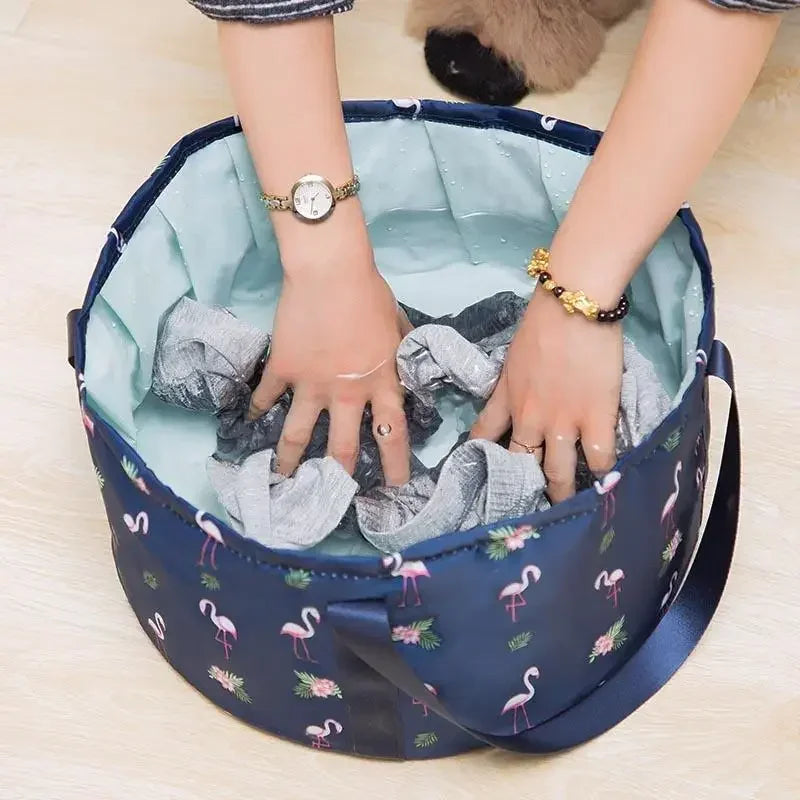 Portable Foldable Basin Travel Camping Wash Tub Fishing Bucket Qme