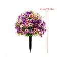 Artificial Violet Flower Topiary Stake Fade Proof Realistic Fake Flower Bush For Garden Yard Patio Lawn Outdoor Landscape Decor Qme 1pcs