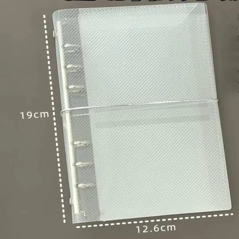 M5 A6 Diagonal PP Three Fold Loose Notebook Cover Mini Portable Qme A6 White