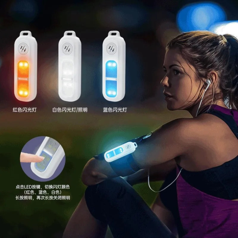 Outdoor night running three-color luminous light arm with personal alarm night riding and running anti-wolf safety warning light Qme