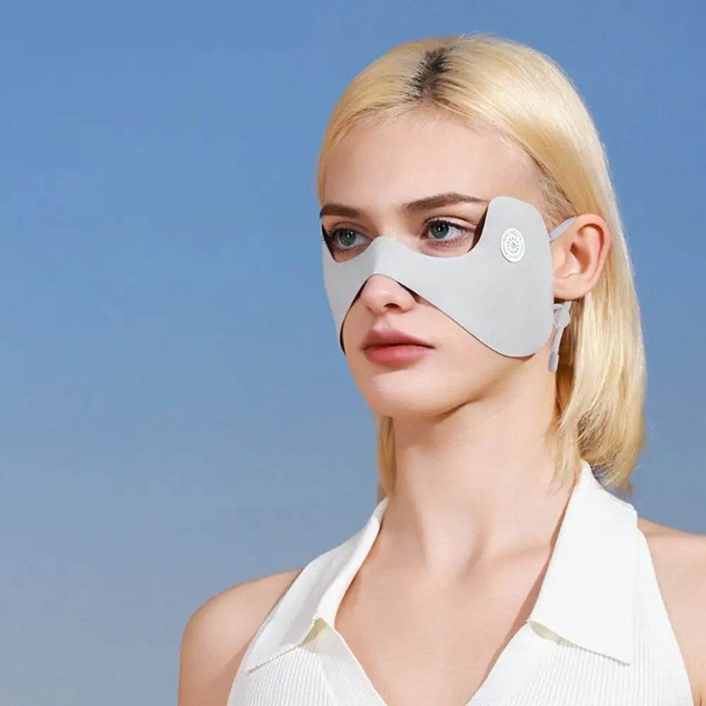 Breathable Sunscreen Face Scarf Ice Silk Mask Summer Eye Patches Qme