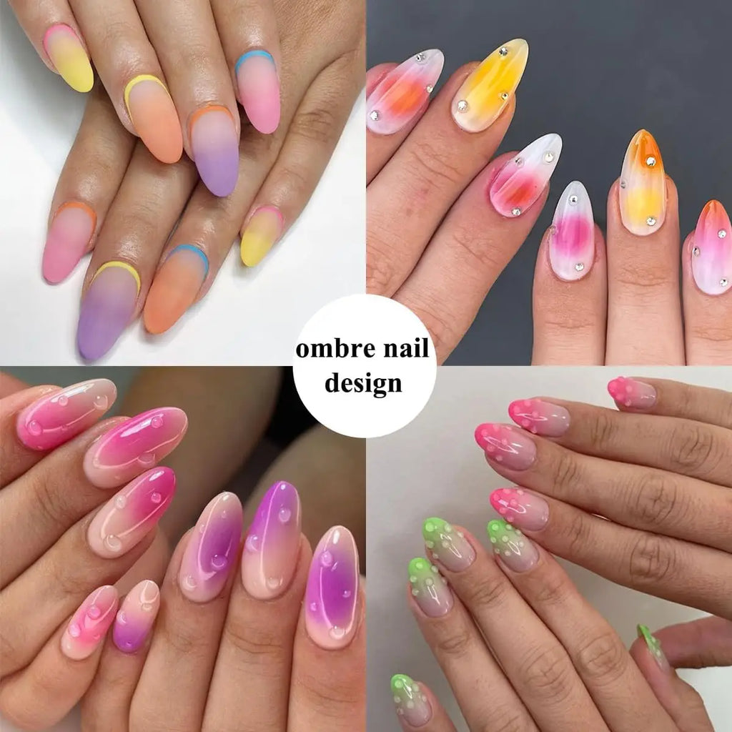 Sponge Gradient Nail Art Stamper Tools Gel Polish Brush Glitter Qme