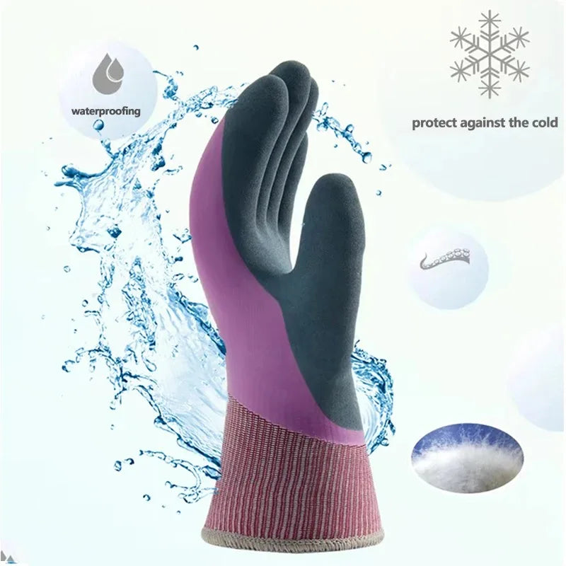 1PCS Winter Warm Gloves Cold Proof Anti-Slip Wear Resistant Fleece Lined Waterproof for -30°C 303 309 Qme