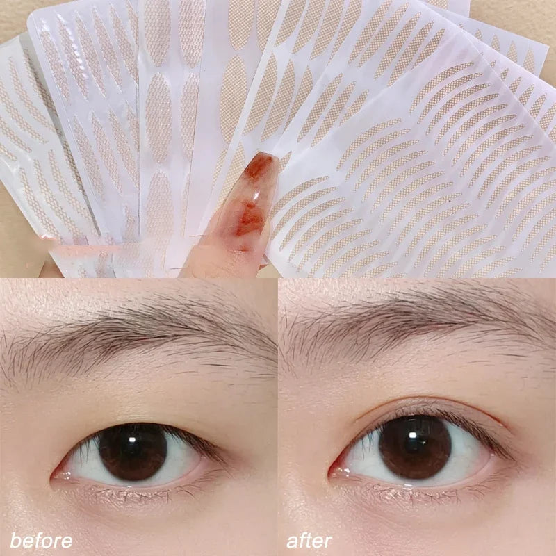 10 sheets Eyelid Sticker Invisible Double Eyelid Tape Lace/Mesh Type Self Adhesive Double Eye Tape Stickers Eye Makeup Tools Qme