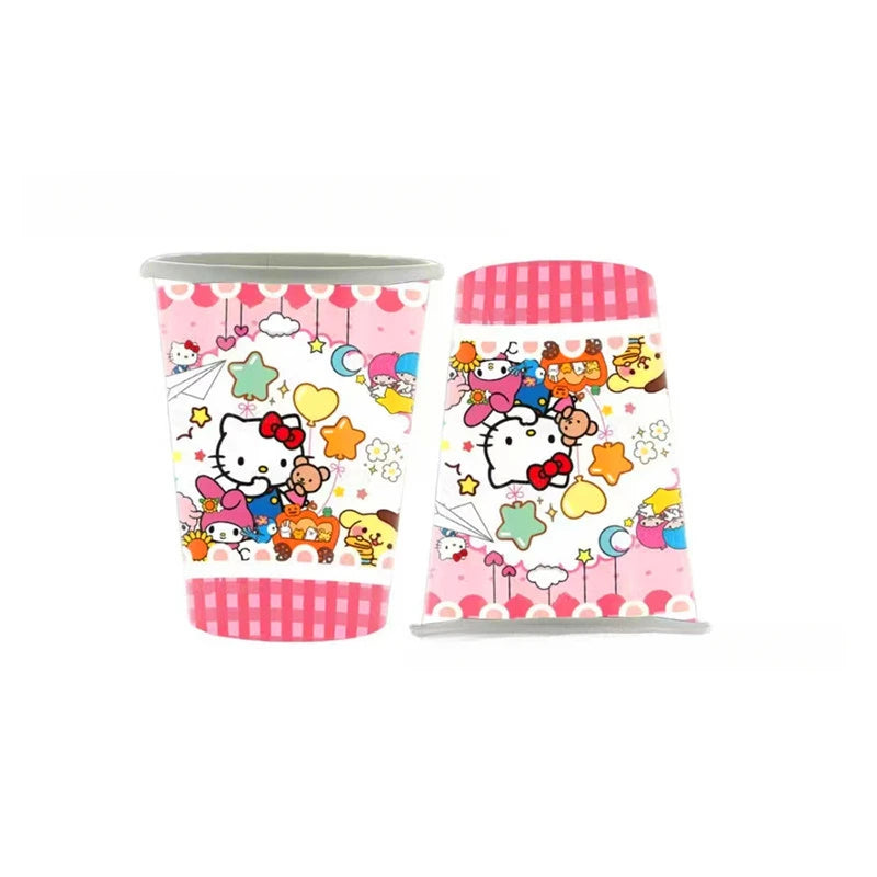 Hello Kitty Kuromi-themed Birthday Party Decorations Balloons Paper Qme Paper Cups 10-pack