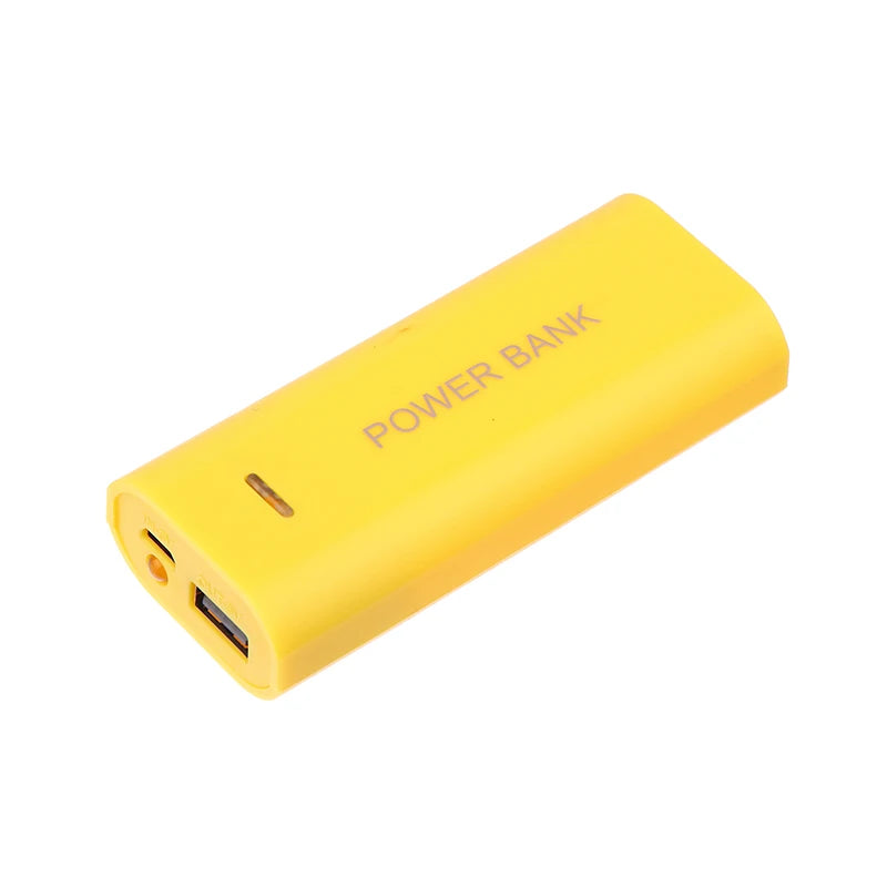 Portable Power Bank Case DIY 2Cell 18650 Battery Box Smart Phone Qme Yellow