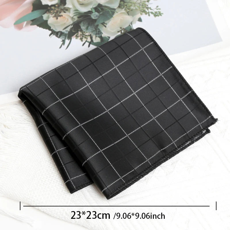 Black Stripe Tie Cufflink Cravat Bowtie Set Wedding Ties Gifts for Men Handky Elegant Necktie for Designer Business Accessories Qme