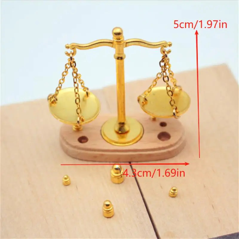 1 12 Dollhouse Vintage Balance Scale Miniatures Model Accessor Doll Qme