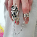 Fashion Japan Anime Hitman Reborn Joint Ring Gemstone Revolving Rings Cosplay Props Figure Toys Punk Gothic Fans Party Gifts Qme green