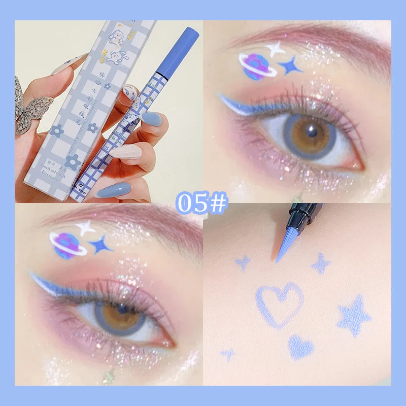 Smooth Colorful Eyeliner Pencil Matte Waterproof Not Blooming Black Eyeliner Pen Long Lasting Liquid Eye Liner Makeup Cosmetics Qme 05