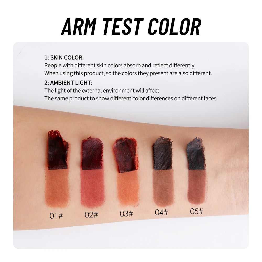 5 Color Liquid Peel-off Lip Liner Stain Waterproof Pink Brown Lip Contouring Tattoo Pigment Transfer Resistant Lip Gloss Tint Qme