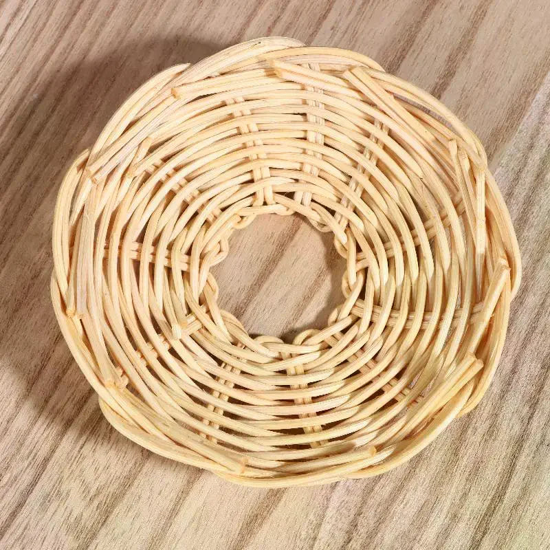 2Pcs Handwoven Rattan Lampshade Vintage Chandelier Hanging Light Cover Outdoor Camping Interior Lamp Shade Decoration Qme