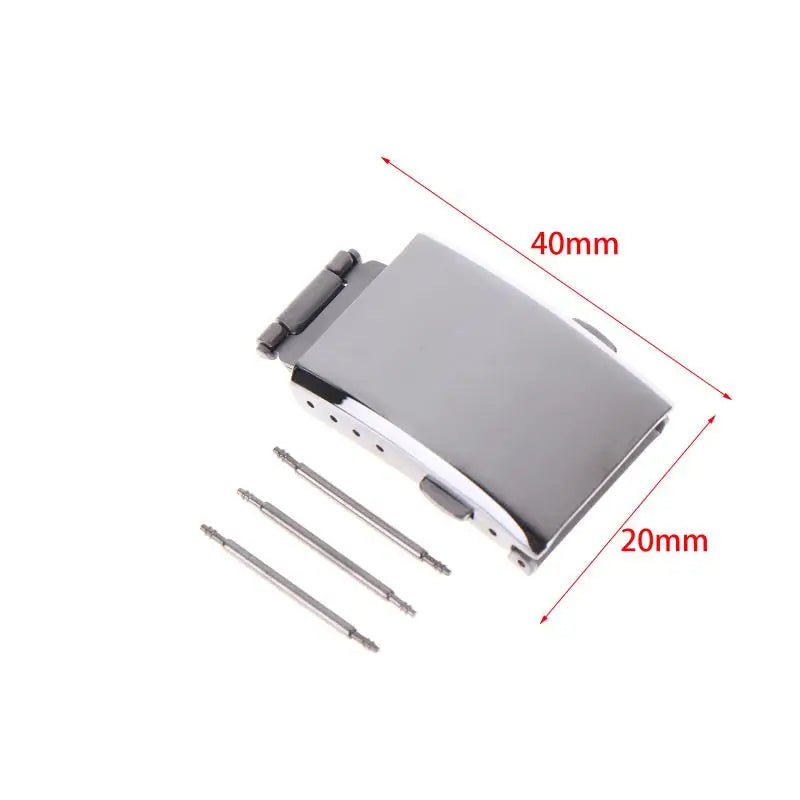 16 18 20 Stainless Steel Brushed Folding Safety Buckle Double Lock Qme 20MM