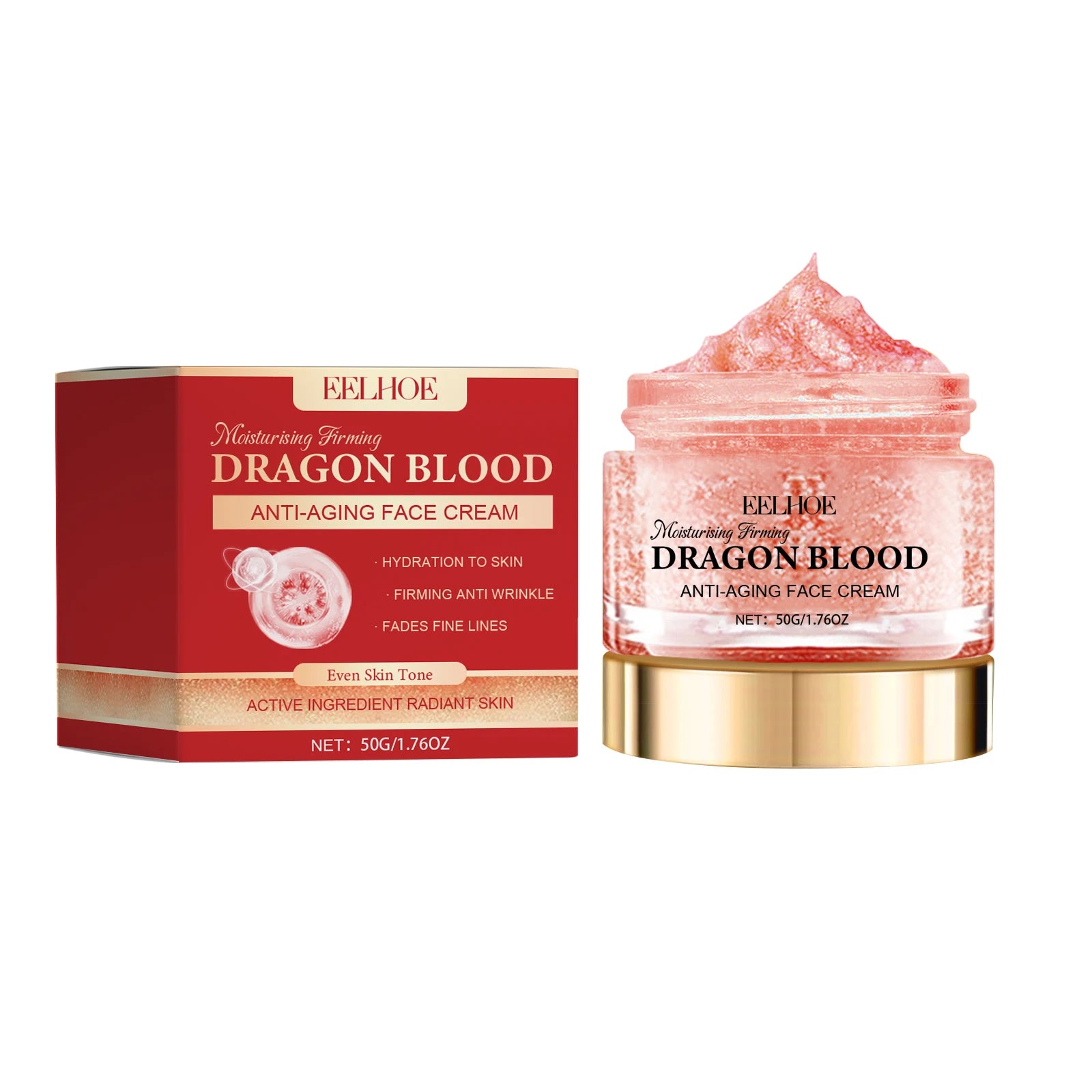 Dragon Blood Face Cream Fade Fine Lines Pore Shrinking Facial Rejuvenation Nourishing Brightening Firming Moisturizing Cream Qme 50g Boxed