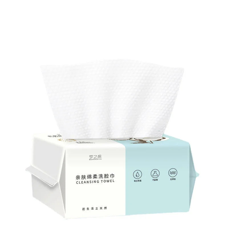 Natural Disposable Face Towel Travel Facial Cleansing Wet Dry Makeup Qme 200x150mm China Mainland