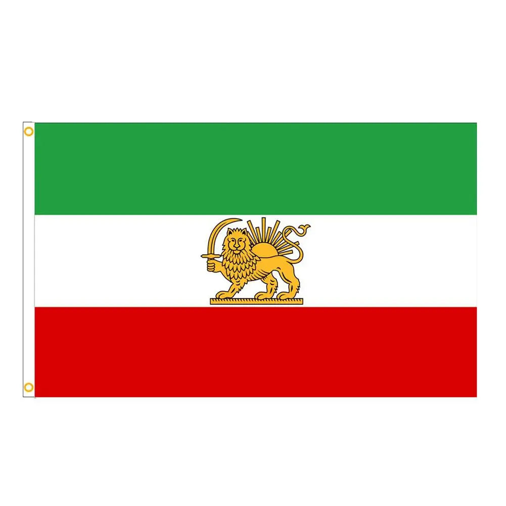 Iran Flag Lion Crown Banner Pendant Pahlavi Dynasty Sun Flag Iranian Polyester Decoration Gardening Home Outdoor Decor Qme 120x180cm