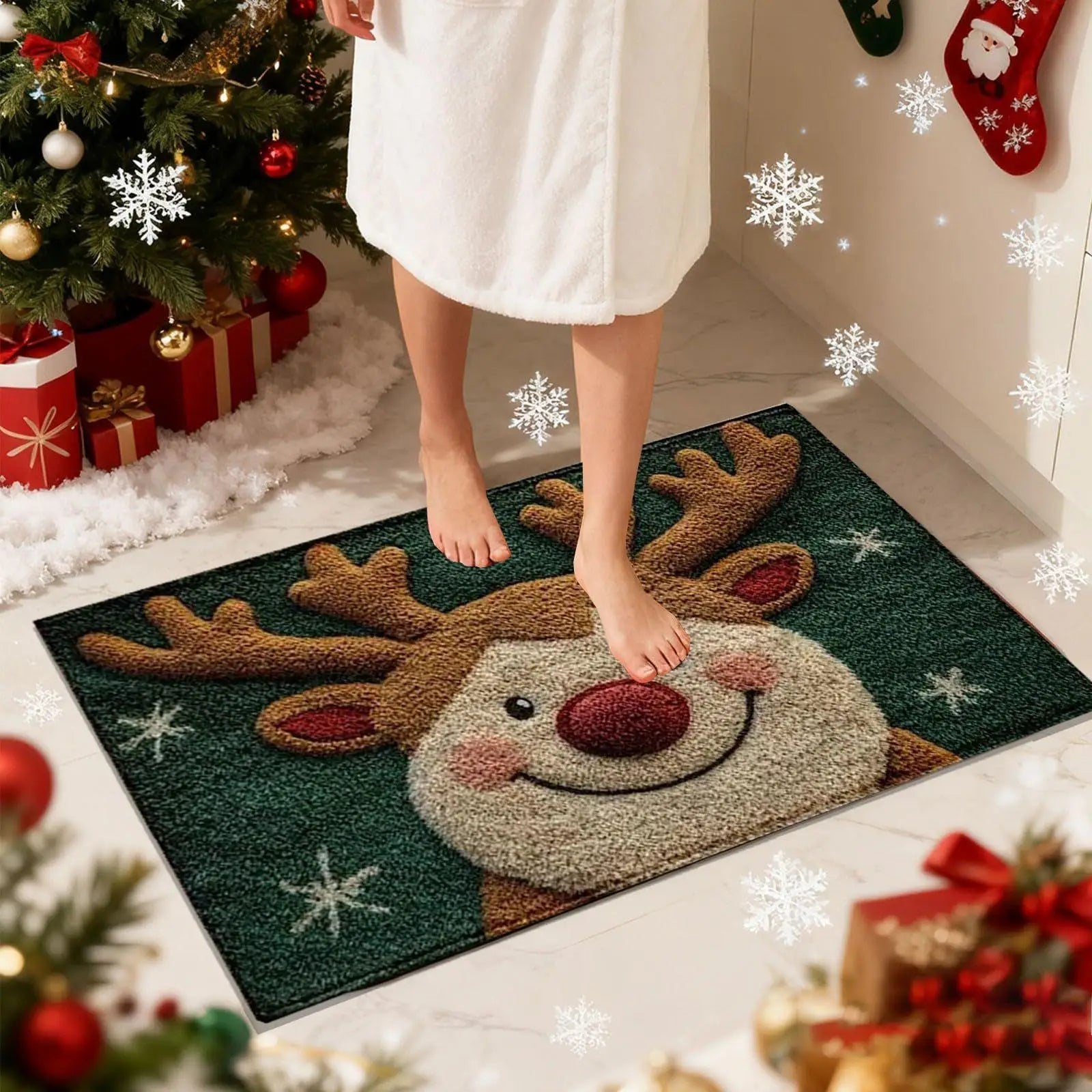 Christmas Door Mat Outdoor Non-slip Reindeer Doormat 23 6x15 Washable Qme China Mainland