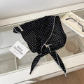 Elegant Sweet Polka Dot Headband Turban Thin Fresh Small Scarf Striped Korean Triangular Hair Band Summer Qme Style3