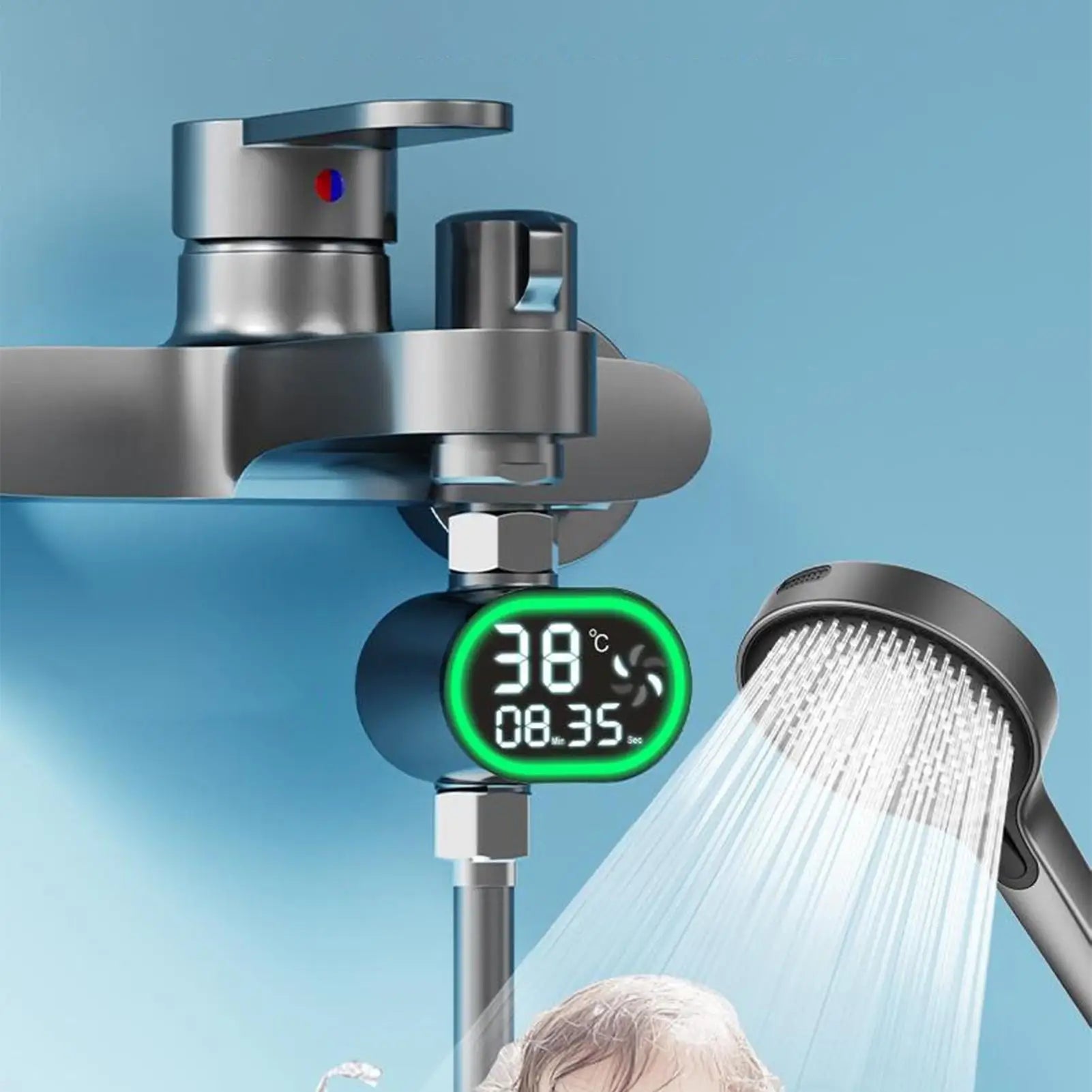 NEW Shower Temperature Monitor Precision LED Digital Display Digital Water Temperature Monitor For Bathroom Kitchen Hotel Gym Qme
