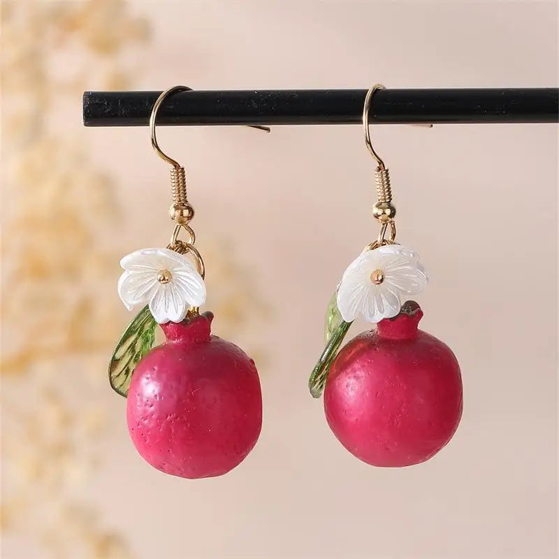 Cute 3D Mixed Fruit Pendant Earrings Vibrant Color Fashion Accessories for Women Vacation Wear Party Gift Qme A3