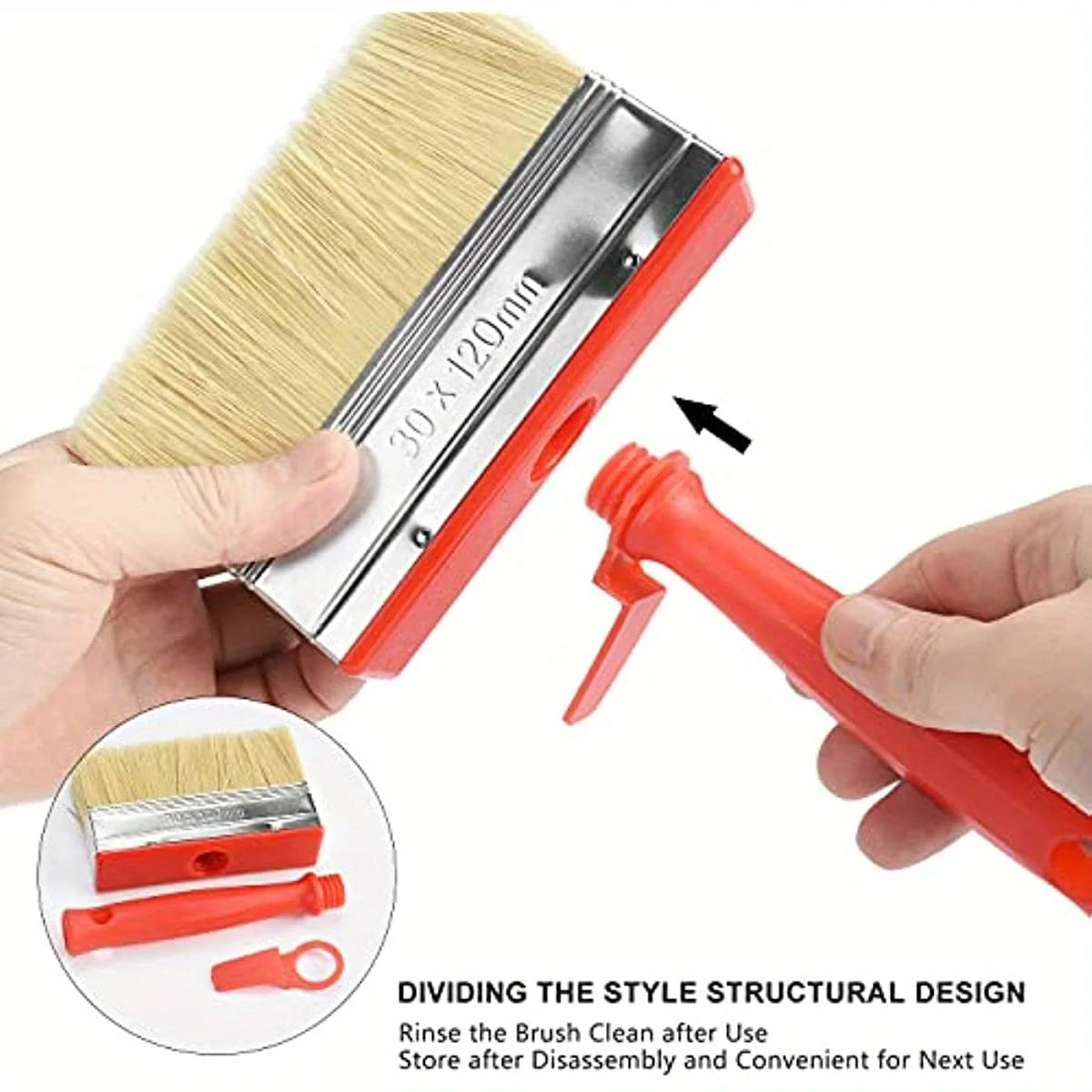 1pc Large Paint Brush, Ideal for Smooth and Even Coverage on Walls, Doors, Floors, and Wood Decoration! Qme