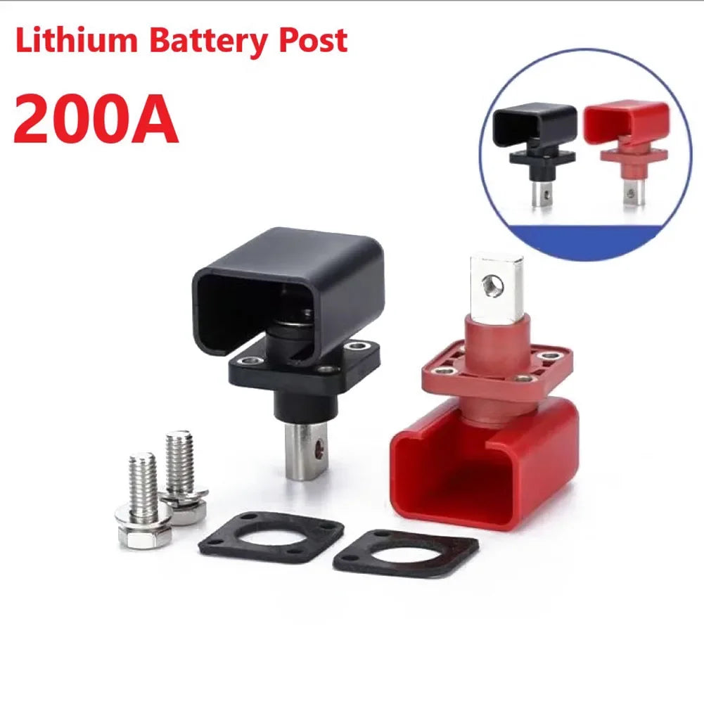 2PCS 200A All-Copper Lithium Battery Energy Storage Terminal Battery Connector Battery Storage Terminal Post Qme Default Title
