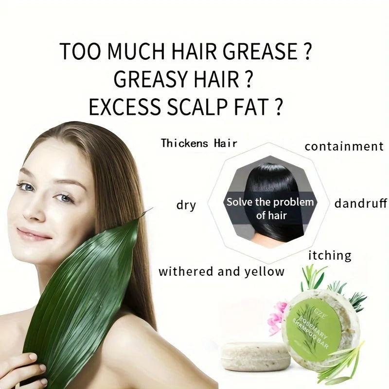 GZE Rosemary Shampoo Soap| Deep Cleansing Oil Control Beauty Hair Care Hair Strengthens Essential Oil Shampoo Bar Moisturizing Qme