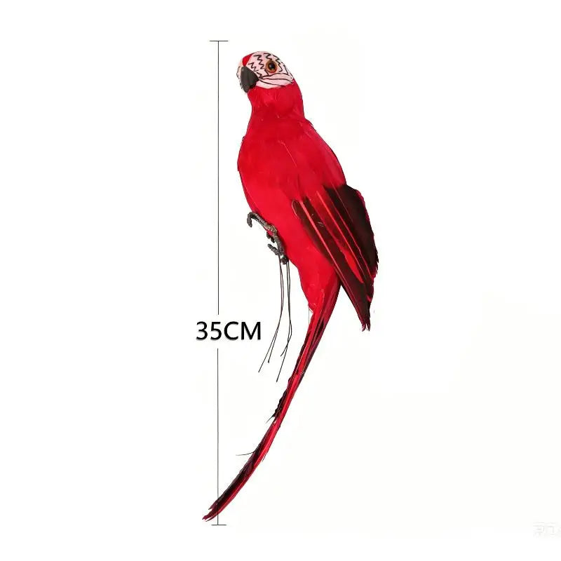 Simulation Parrot Garden Decoration Creative Lawn Figurine Ornament Animal Bird Outdoor Garden Party Prop Decoration Home Qme 35cm Red