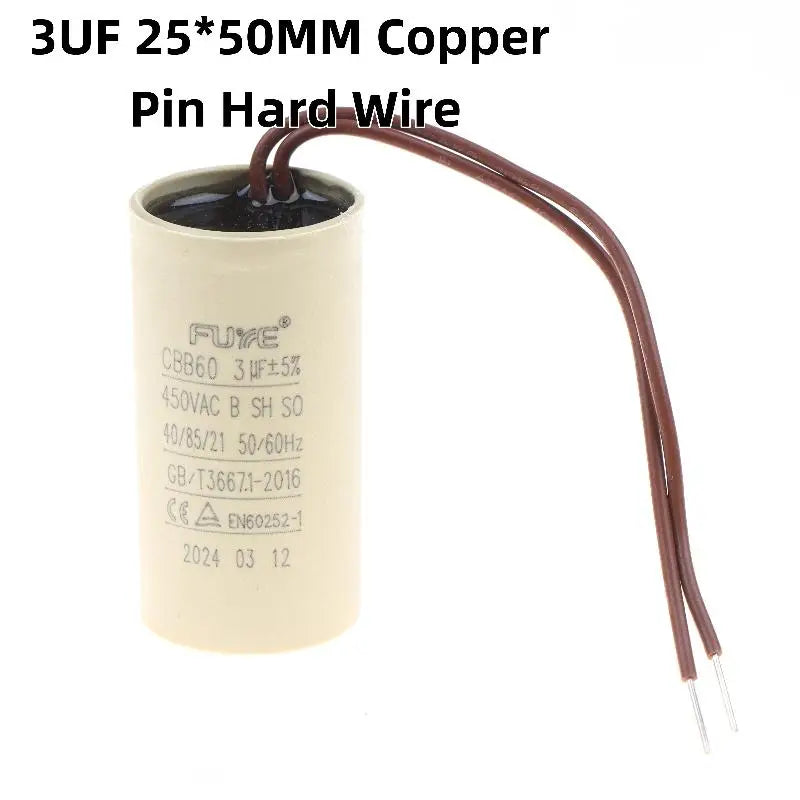 1/5Pcs 2/2.5/3uF Capacitor For Air Compressors Pressure Washers CBB60 Capacitor For Circulating Water Pump Hanging Fireplace Qme C 1pcs