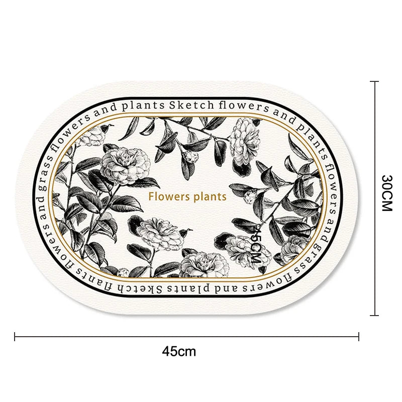 French Print Western Restaurant Heat-insulating Mats Pu Leather Qme 1pcs D