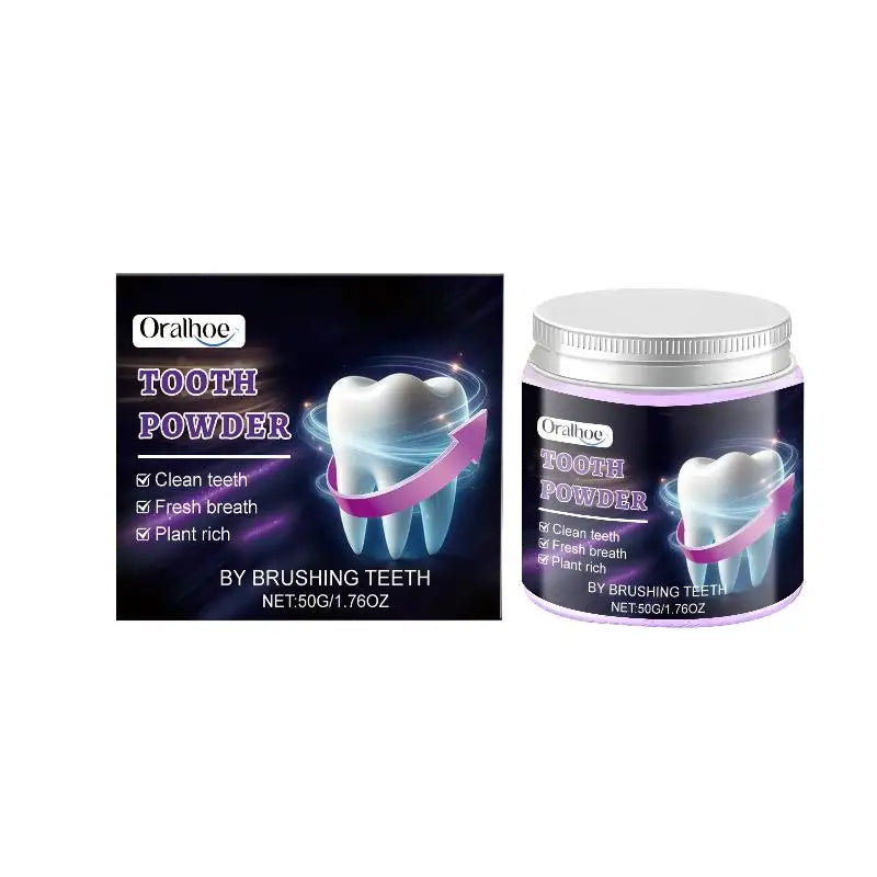 Purple Tooth Powder Teeth Whitening Gentle Stain Removal Minty Fresh Qme
