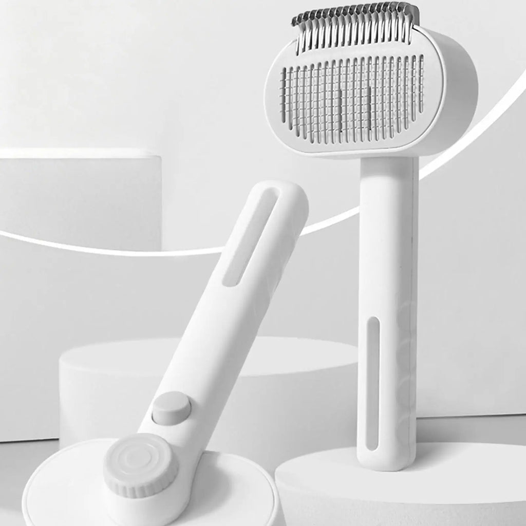 Dog Grooming Brush Adjustable Teeth Self-Cleaning Shedding Dog Hair Brush Cat Comb for Long Short Thick Small Medium Large Breed Qme